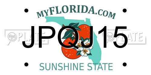 JPQJ15 Florida License Plate