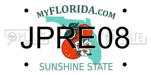 JPRE08 Florida License Plate