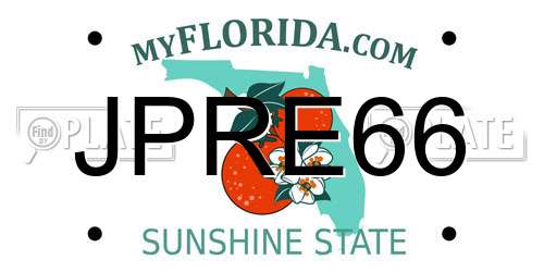 JPRE66 Florida License Plate
