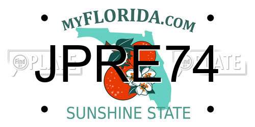 JPRE74 Florida License Plate