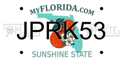 JPRK53 Florida License Plate