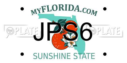 JPS6 Florida License Plate