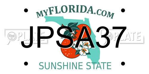 JPSA37 Florida License Plate