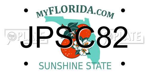 JPSC82 Florida License Plate