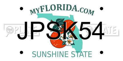 JPSK54 Florida License Plate