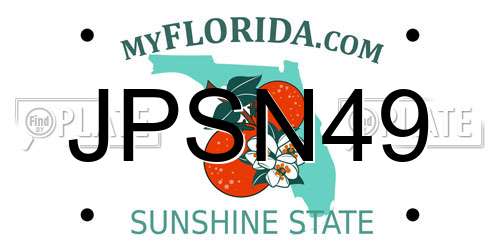 JPSN49 Florida License Plate