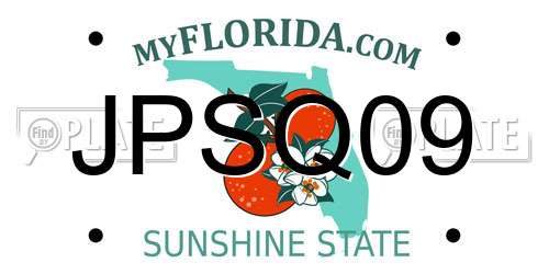 JPSQ09 Florida License Plate
