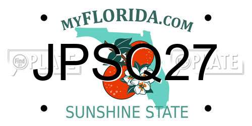 JPSQ27 Florida License Plate