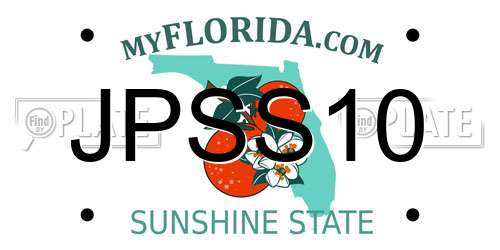 JPSS10 Florida License Plate