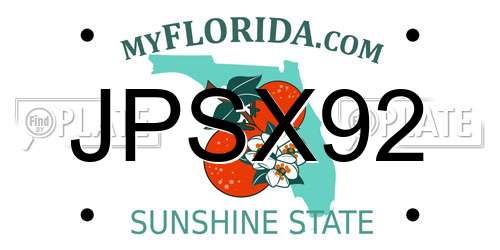 JPSX92 Florida License Plate