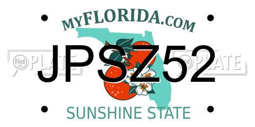 JPSZ52 Florida License Plate