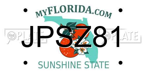 JPSZ81 Florida License Plate