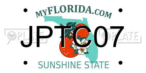 JPTC07 Florida License Plate