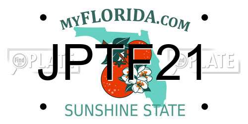 JPTF21 Florida License Plate