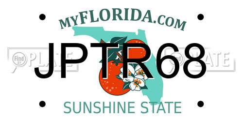 JPTR68 Florida License Plate