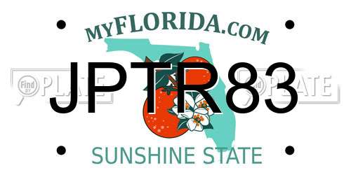 JPTR83 Florida License Plate
