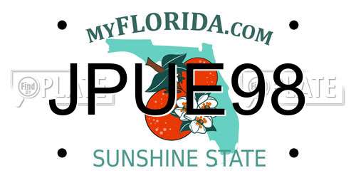 JPUE98 Florida License Plate