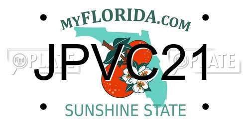 JPVC21 Florida License Plate