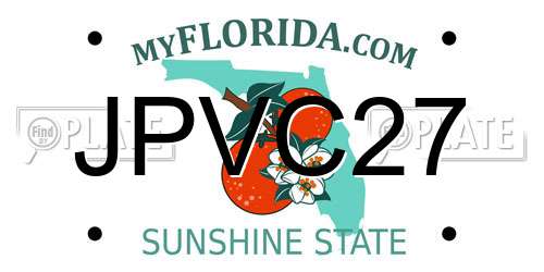 JPVC27 Florida License Plate