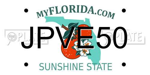 JPVE50 Florida License Plate
