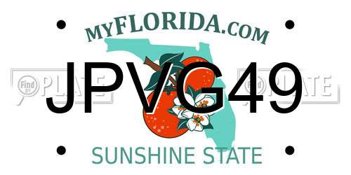 JPVG49 Florida License Plate