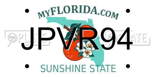 JPVR94 Florida License Plate