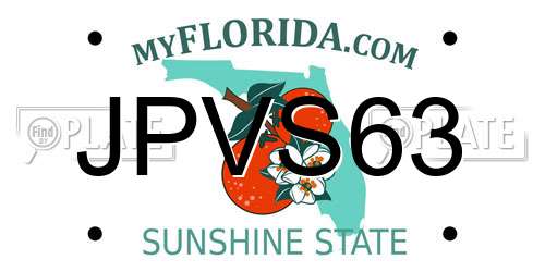 JPVS63 Florida License Plate