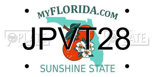 JPVT28 Florida License Plate