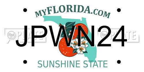 JPWN24 Florida License Plate