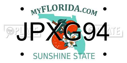 JPXG94 Florida License Plate