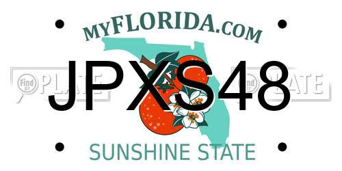 JPXS48 Florida License Plate