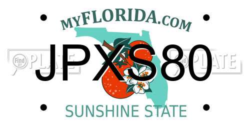 JPXS80 Florida License Plate