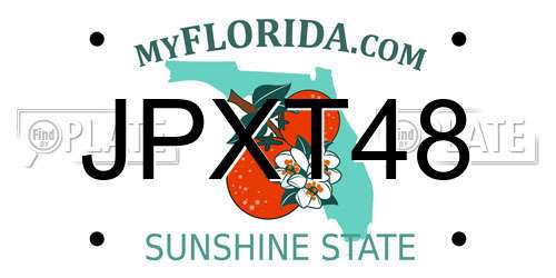 JPXT48 Florida License Plate