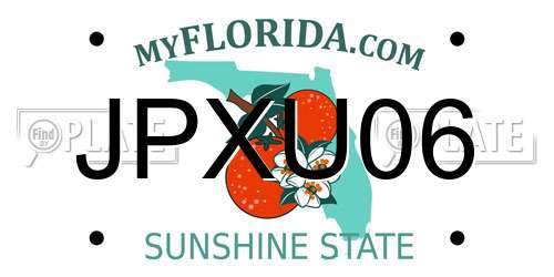 JPXU06 Florida License Plate