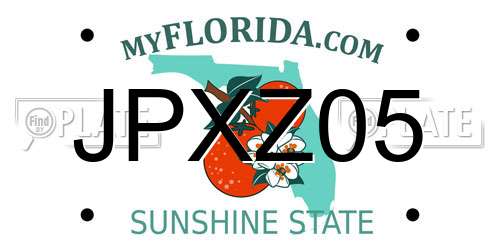 JPXZ05 Florida License Plate