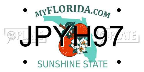 JPYH97 Florida License Plate