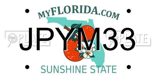 JPYM33 Florida License Plate
