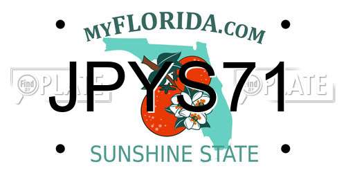JPYS71 Florida License Plate