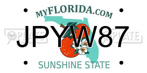 JPYW87 Florida License Plate