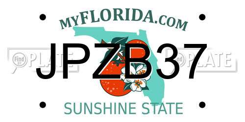 JPZB37 Florida License Plate