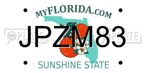 JPZM83 Florida License Plate