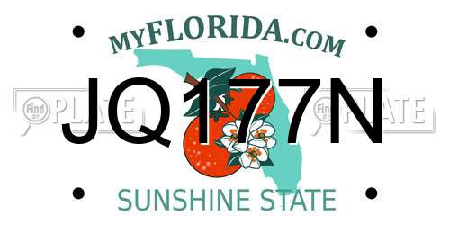 JQ177N Florida License Plate