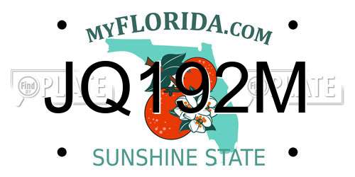 JQ192M Florida License Plate