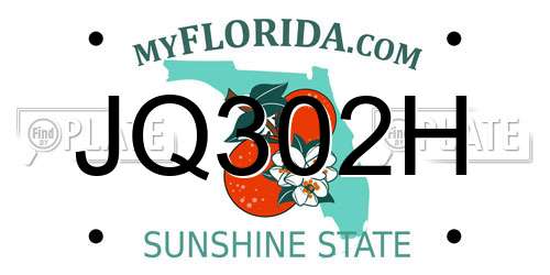 JQ302H Florida License Plate
