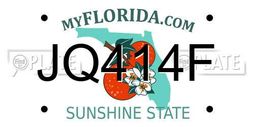 JQ414F Florida License Plate