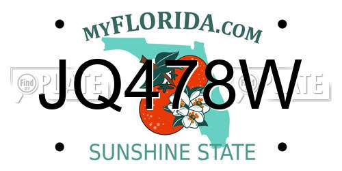 JQ478W Florida License Plate