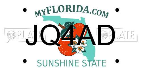JQ4AD Florida License Plate