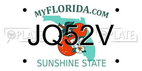 JQ52V Florida License Plate