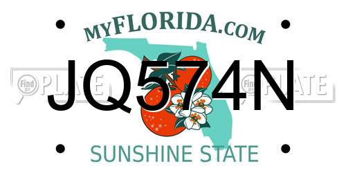 JQ574N Florida License Plate