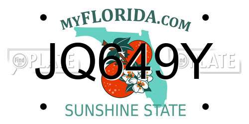 JQ649Y Florida License Plate